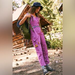 Free People FP Movement Road Ahead Onesie Jumpsuit in Purple Magenta Pink